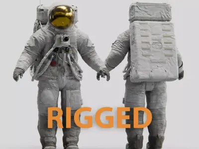 Apollo 11 A7L Spacesuit Rigged Low-poly 3D model