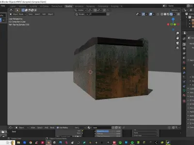Decayed Container Dumpster Box Low-poly 3D model