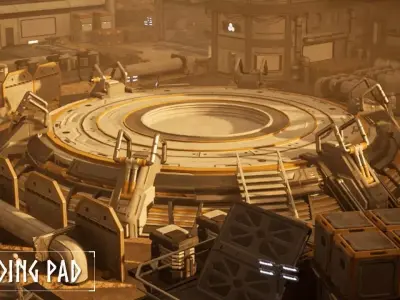 Modular Sci Fi Outpost Low-poly 3D model