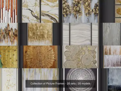 Collection of Picture Frames - 20 sets 3D Model Pack 8