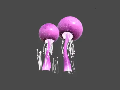 Fantasy Mushroom E07 Pink - Scene Backdrop Design Low-poly 3D model