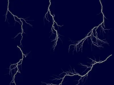 Realistic Lightnings Bundle 04 - 5 pack CA