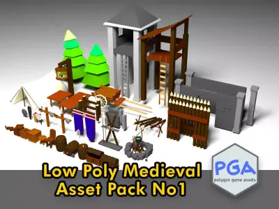 Medieval Asset Free low-poly 3D model