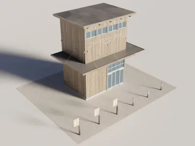 Old wooden house shop 3D model