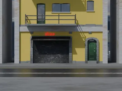 Old City Buildings Low Poly Low-poly 3D model