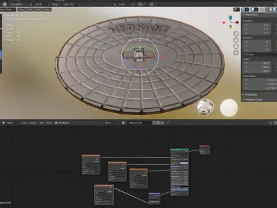 Sewer Cover 2 Hydranten Low-Poly Low-poly 3D model