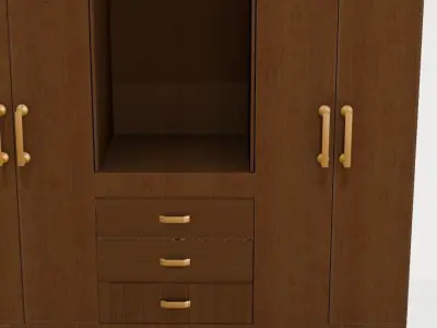 Celestine Four Door Wardrobe Low-poly 3D model