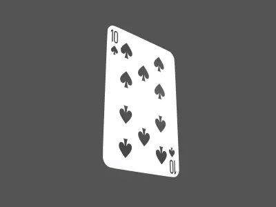 Poker Cards Spades 10 V1 001 Low-poly 3D model