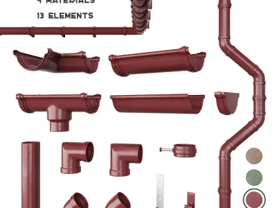 Gutter system 3D model