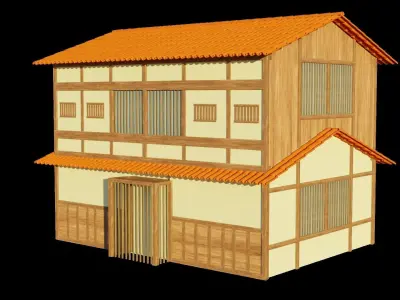 Japanese Style Houses-Anime- very cheap Low-poly 3D model