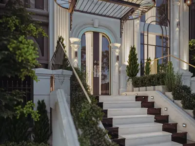 Luxury Hotel Building Exterior Design 3D Max  Low-poly 3D model