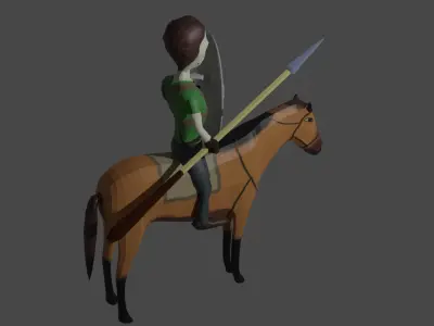 Light Cavalry Character Lowpoly Low-poly 3D model