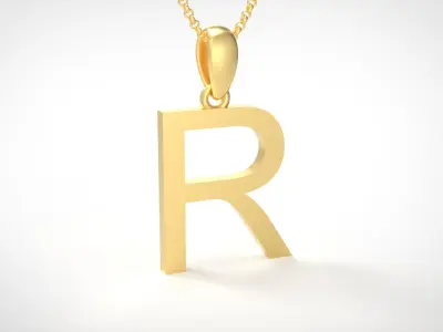 Model 618 Classic Initial Light R Letter 3D print model