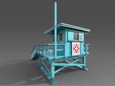 Lifeguard Station Low Poly Low-poly 3D model