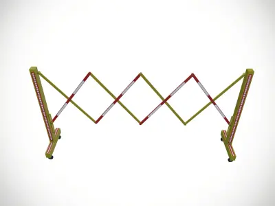 Retractable Traffic Fence Low-poly 3D model