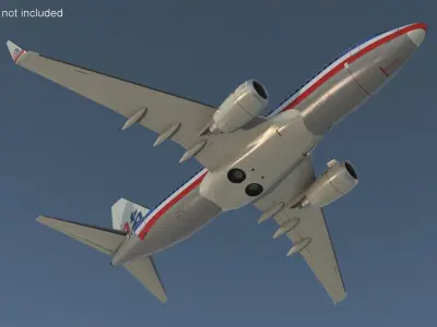 American Airlines Boeing 737-700 with Interior Rigged for Maya 