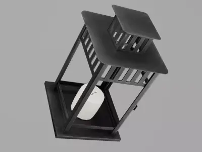 Square Metal Candle Holder Lantern Low-poly 3D model
