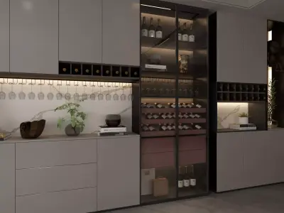 Wine cabinet Rack Cellar 3D model shop