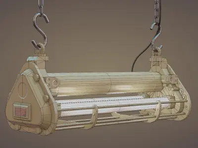 Industrial NeonTube Low-poly 3D model