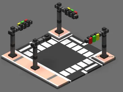 Road Voxel - 3 Low-poly 3D model