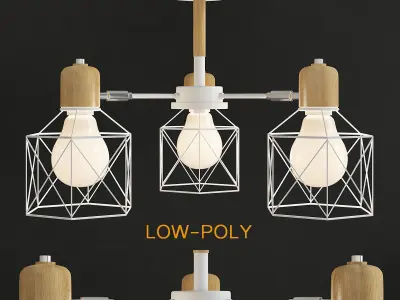 Chandelier 3d model collection 10 Pieces Low-poly 3D model
