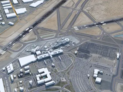 El Paso Airport 15km Low-poly 3D model
