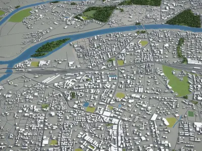 Pune - city Low-poly 3D model
