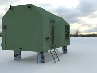 Truck bunker with ladder 3D model