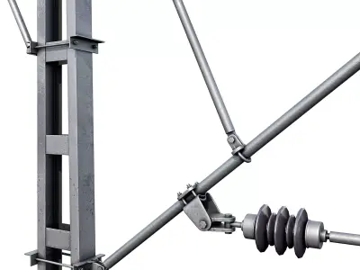 Railway contact network support 3D model