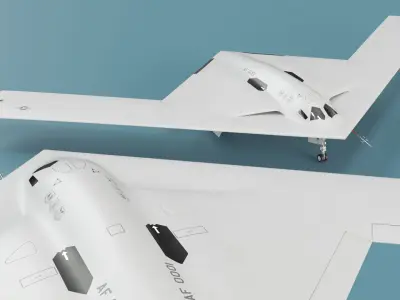  B-21 Strategic Bomber White 