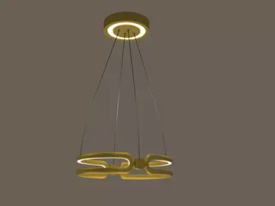Gold Chandelier 3D model