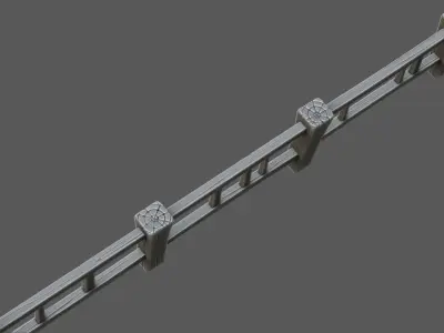 Stylized fence 3D model
