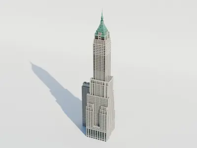 NYC 40 Wall Street Building Low-poly 3D model
