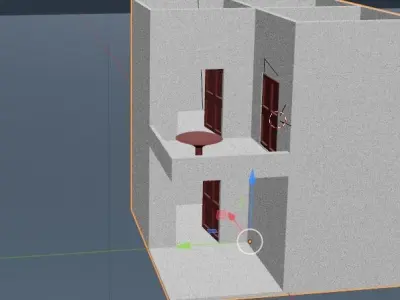 HOUSE with door in middle 3D model