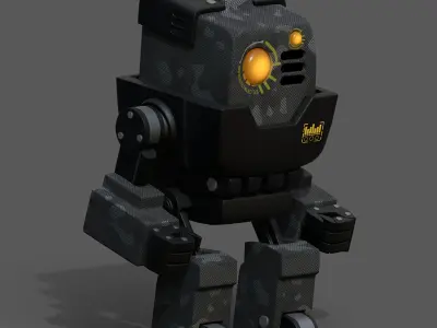 Robot cyborg scifi space machine fantasy 3d low poly science  Low-poly 3D model