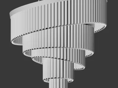 Gold Plated Spiral Crystal Designer Chandelier 3D model
