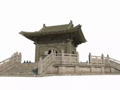 Ancient Asian Architectural Divination Platform 3D model