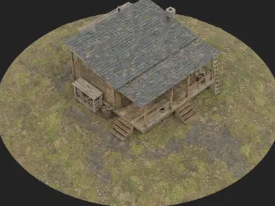  Log Cabin Fully Modeled Interior and Exterior 