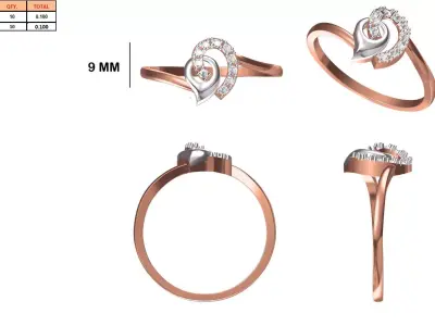Ladies-Elegant Stone Rings For Womens 17 3D print model