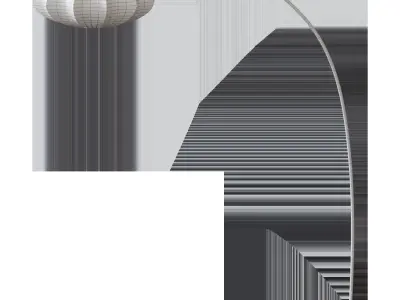 REGNSKUR  SKAFTET  Arched floor lamp pink  black 3D model