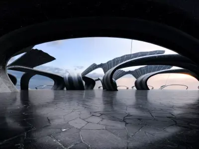 Parametric Vault Structure - Architectural Background - V2U4 Low-poly 3D model