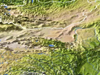 China High resolution 3D relief maps 3D model