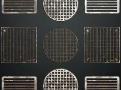 Rusty Metal Grill Transparent PBR Seamless Texture purchase