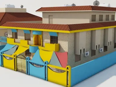 Qatar House 02 Low-poly 3D model