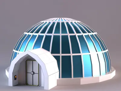 Sci-Fi Iglo House Low-poly 3D model