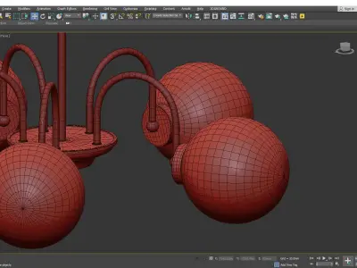 Modern Simplicity Round Milk Glass Hanging Light Low-poly 3D model