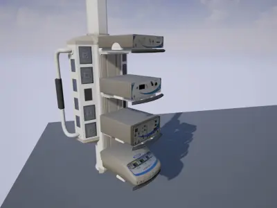 Operating Room Electronics and Lighting System Low-poly 3D model