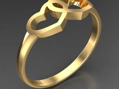 Light Gold Diamond Men Ring 2MR076 3D model