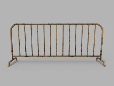 BARRIER LOW POLY metal barricade Low-poly 3D model