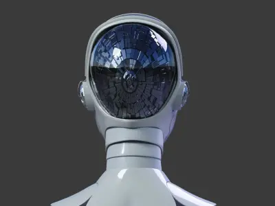 Robot 6 female with eyes 3D model